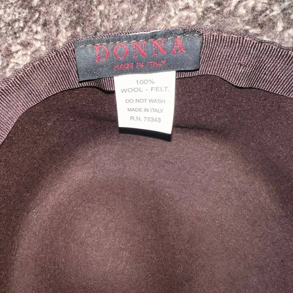 Donna Womens !00% Felt Made in‎ Italy Vintage Bowler Hat